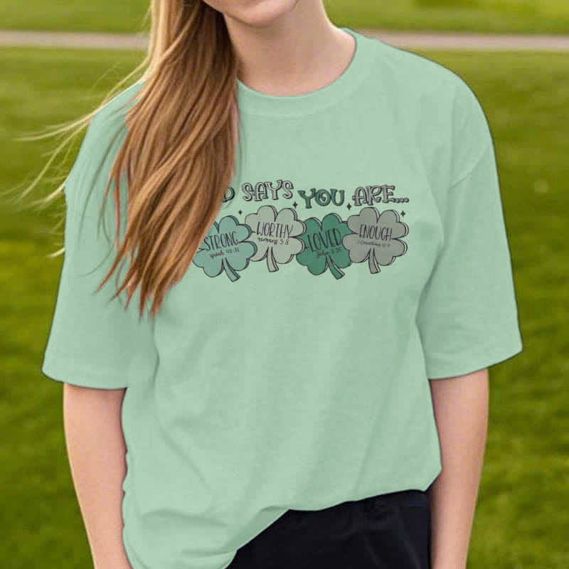 Christianartworkshop Divine Shamrock: God's Promises Faith-Inspired T-Shirt