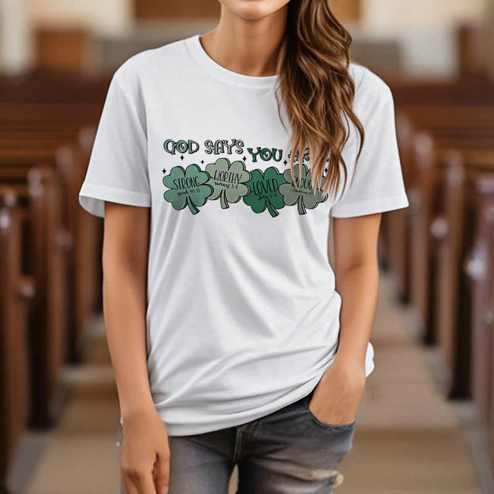 Christianartworkshop Divine Shamrock: God's Promises Faith-Inspired T-Shirt