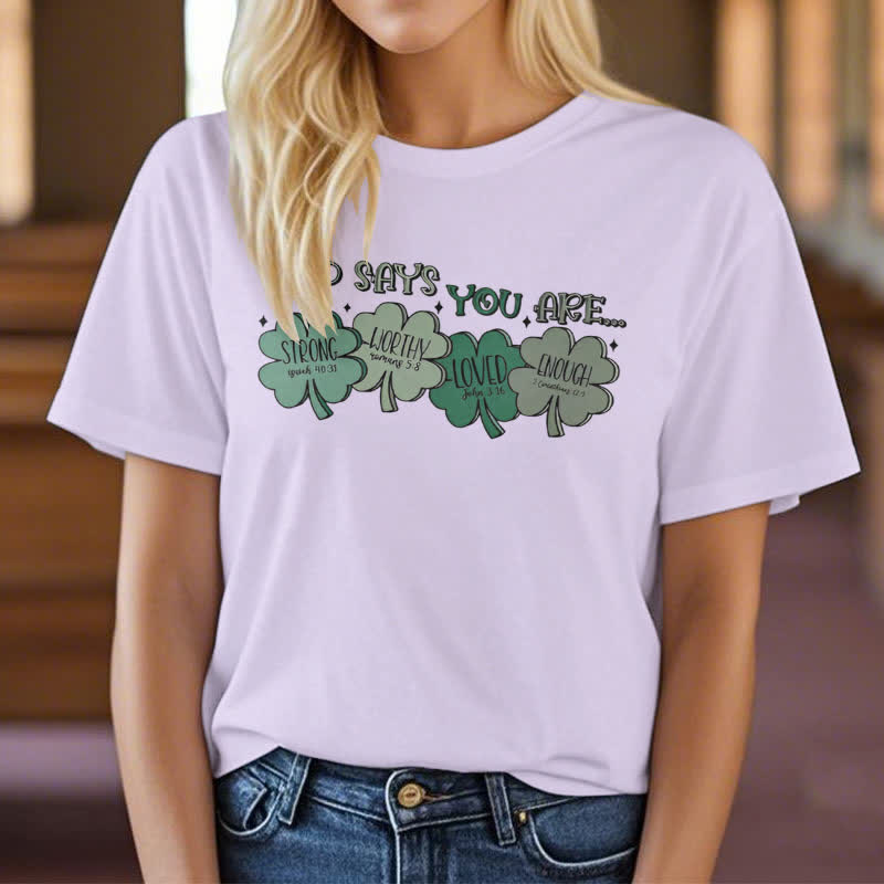 Christianartworkshop Divine Shamrock: God's Promises Faith-Inspired T-Shirt