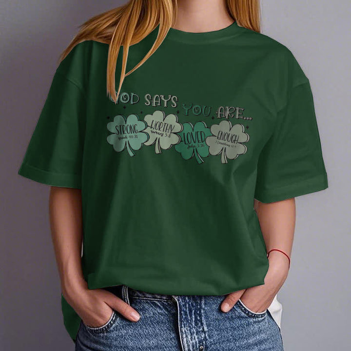 Christianartworkshop Divine Shamrock: God's Promises Faith-Inspired T-Shirt