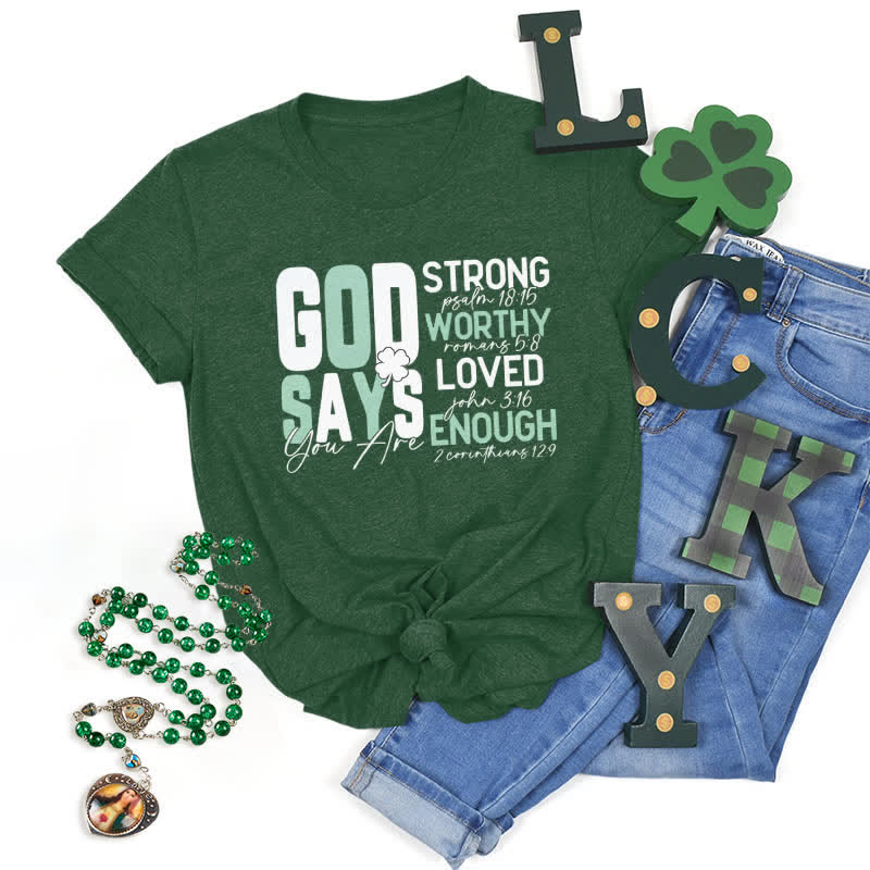 Christianartworkshop Empowerment Clover Tee Faith-Inspired T-Shirt - Dark Green - 2XL - image 0