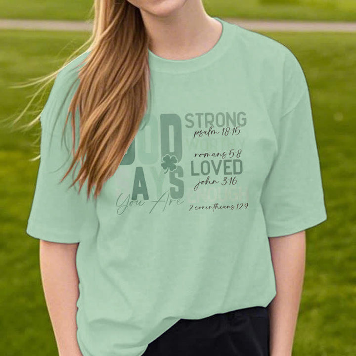 Christianartworkshop Empowerment Clover Tee Faith-Inspired T-Shirt