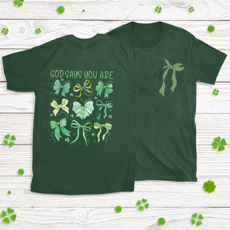 Christianartworkshop Threads of Faith Symbols of Blessing Faith-Inspired T-Shirt - Dark Green - 2XL - image 11
