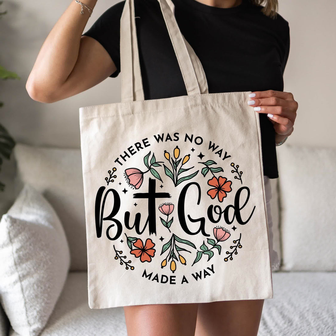 Christianartworkshop Bloom with Faith: The "But God" Tote – A Symbol of Miracles