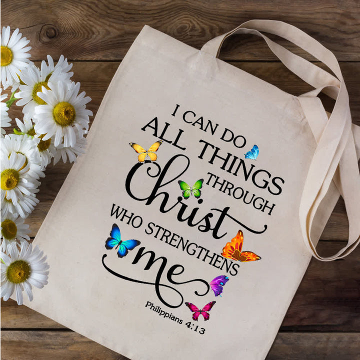 Christianartworkshop Christian Faith Inspirational Canvas Tote Bag