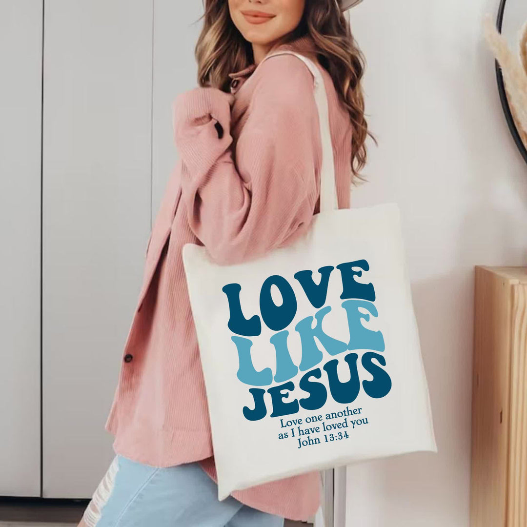 Christianartworkshop Love Like Jesus - Inspirational Faith-Based Canvas Tote Bag