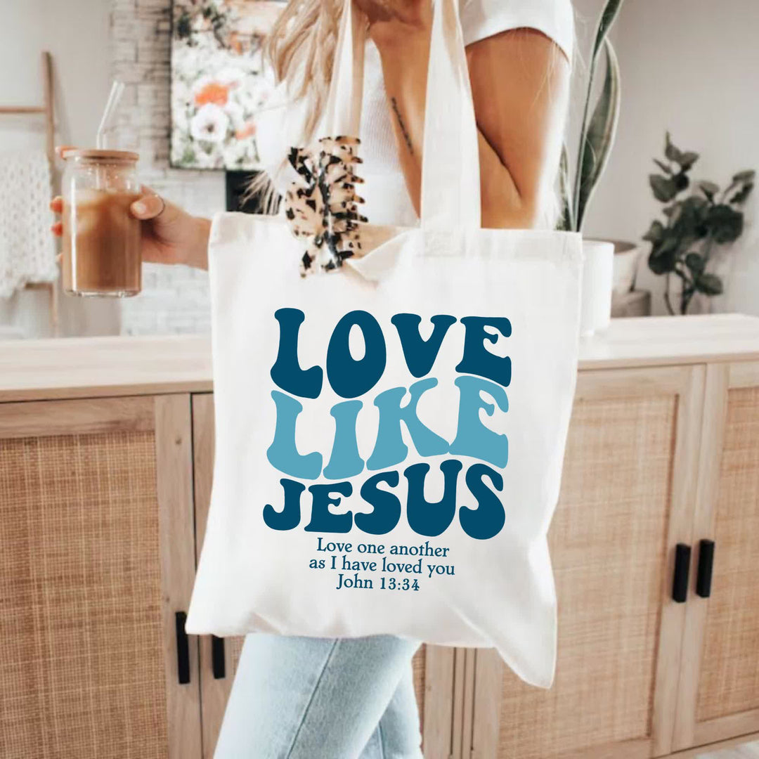 Christianartworkshop Love Like Jesus - Inspirational Faith-Based Canvas Tote Bag