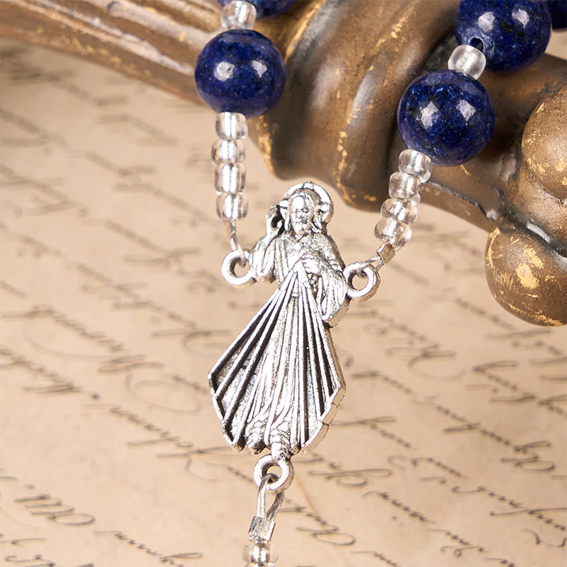 Christianartworkshop Ocean-Themed Divine Mercy Rosary with Anchor Charm - Embark on a Faithful Voyage with Christ