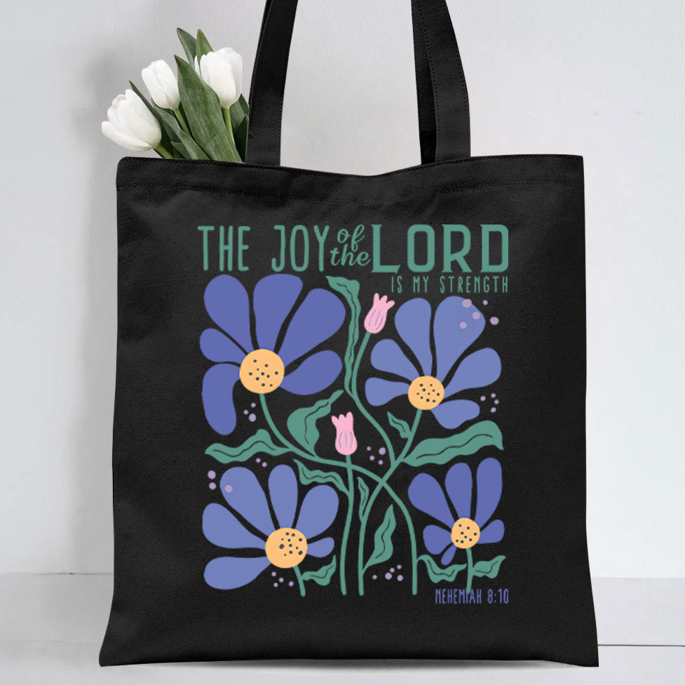 Christianartworkshop The Joy Of The Lord Christian Canvas Tote Bag