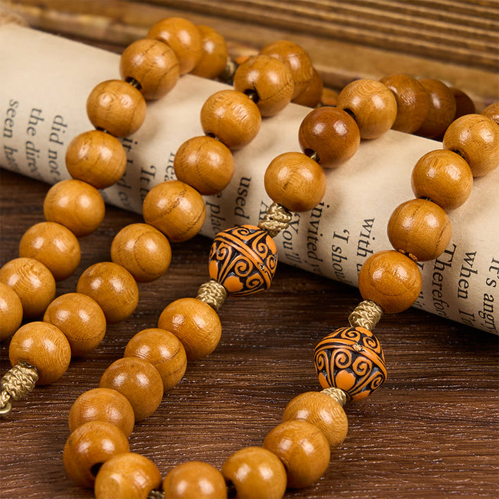 FREE Today: Holy Family & Crucifix of 10mm Olive Wood Bead Rosary for Holy Prayer