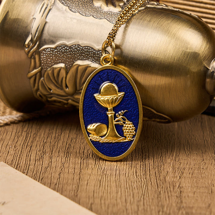 FREE Today: Red & Blue Eucharistic Chalice Necklace - Keep Your Faith Close