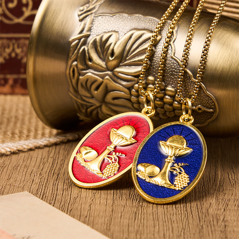 FREE Today: Red & Blue Eucharistic Chalice Necklace - Keep Your Faith Close