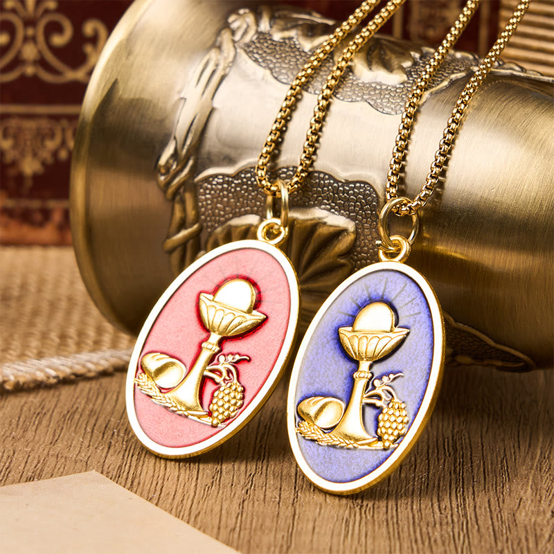 FREE Today: Red & Blue Eucharistic Chalice Necklace - Keep Your Faith Close