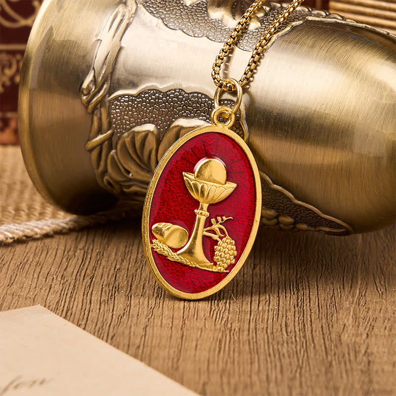 FREE Today: Red & Blue Eucharistic Chalice Necklace - Keep Your Faith Close