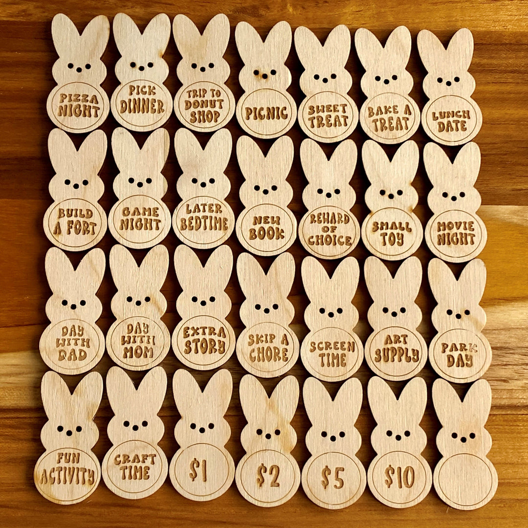 FREE Today: Easter Egg Filler - Engraved Bunny Shaped Easter Egg Filler Tokens with Activities