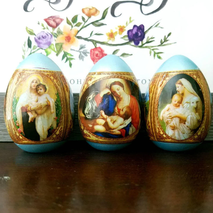 Christianartworkshop Easter Icon Egg Set: 6pcs Decorative Eggs with Iconic Designs