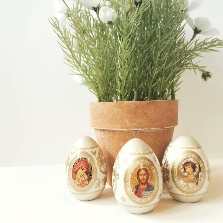 Christianartworkshop Easter Icon Egg Set: 6pcs Decorative Eggs with Iconic Designs