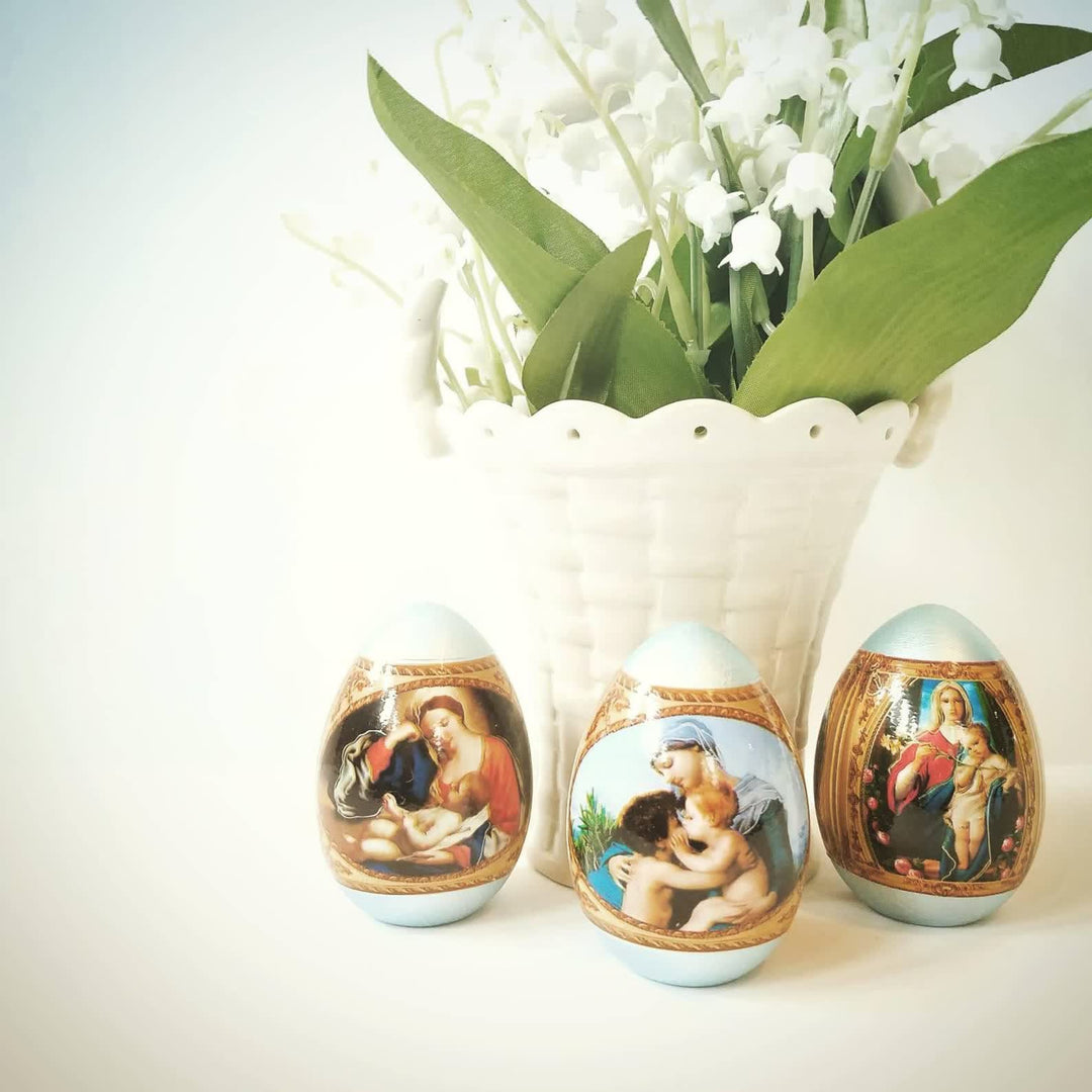 Christianartworkshop Easter Icon Egg Set: 6pcs Decorative Eggs with Iconic Designs