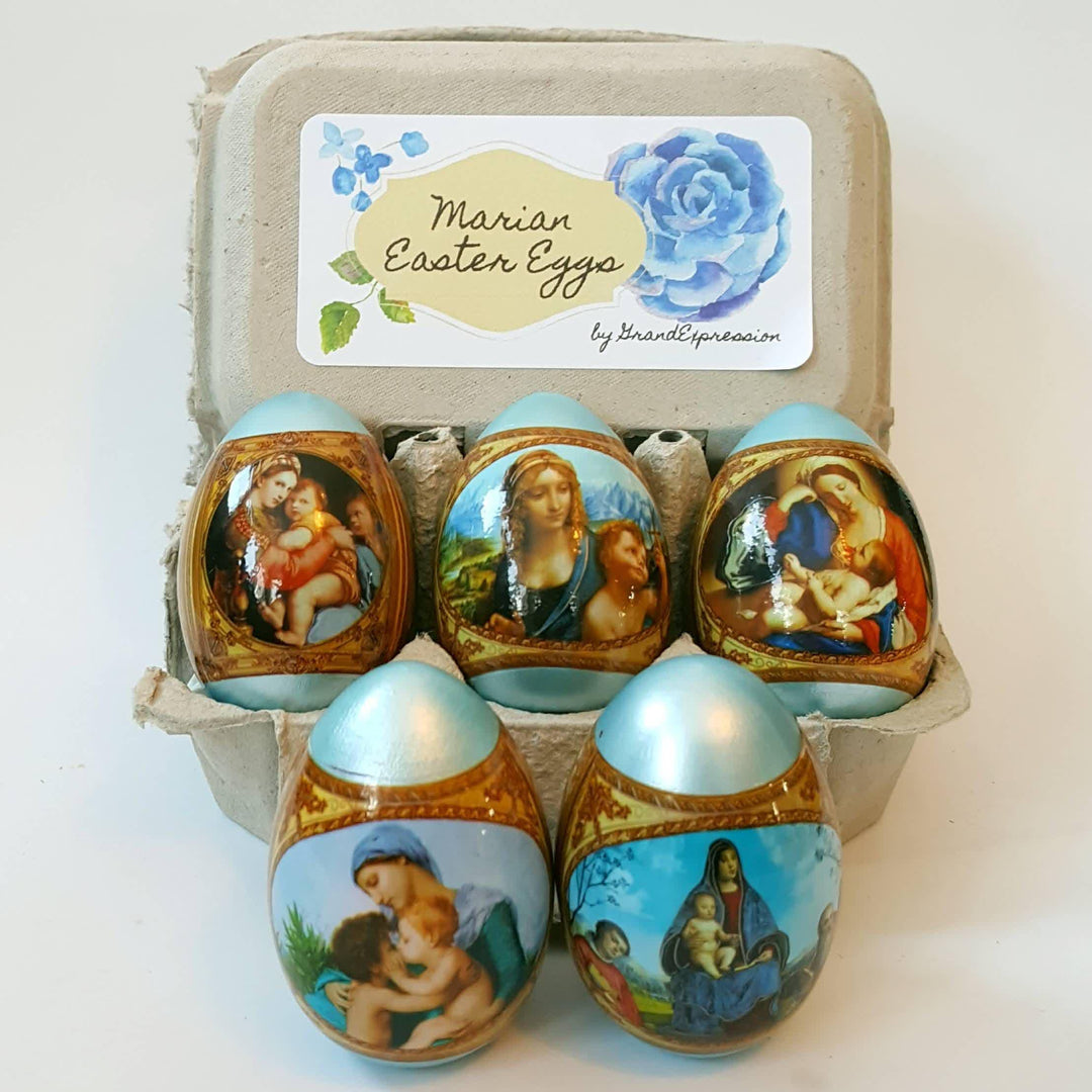 Christianartworkshop Easter Icon Egg Set: 6pcs Decorative Eggs with Iconic Designs