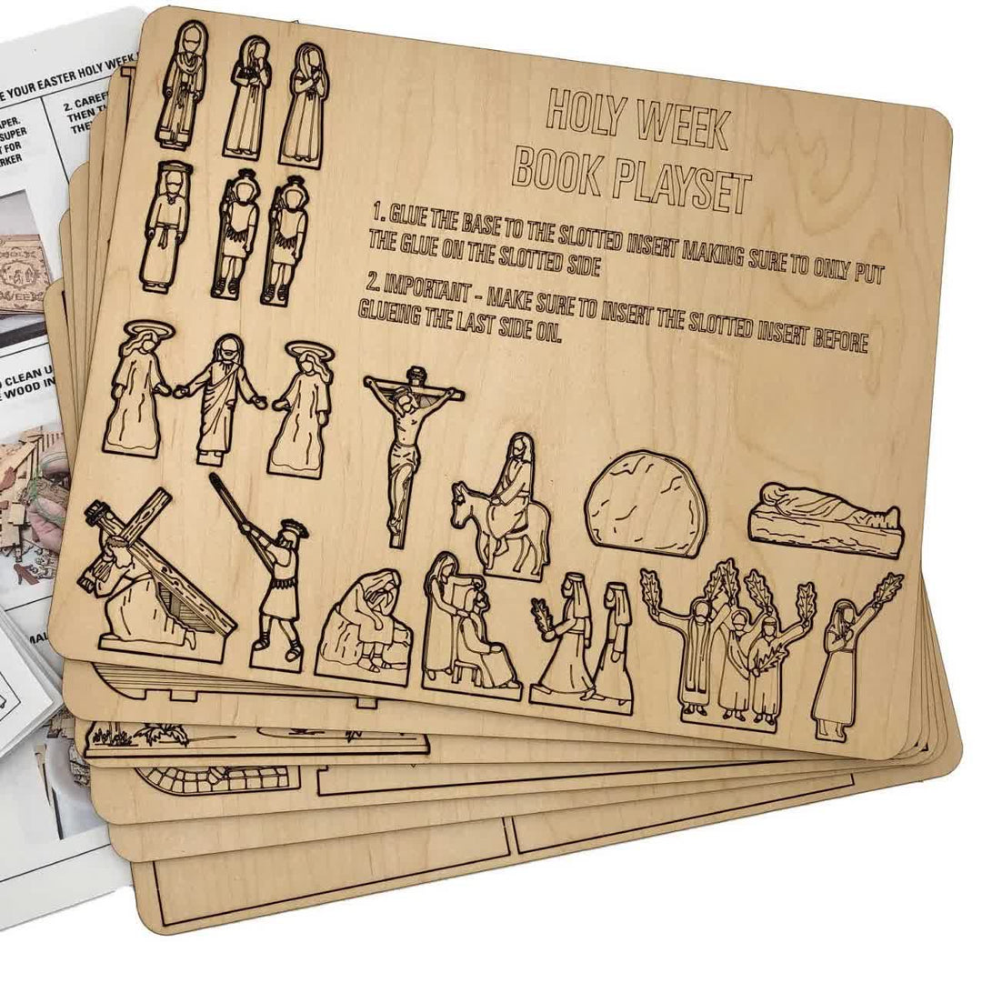 Christianartworkshop Life of Jesus Wooden Easter Puzzle Set - A Journey Through His Life