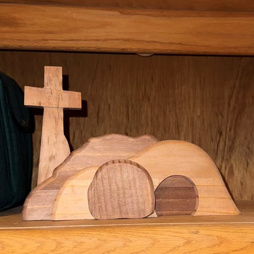 Christianartworkshop He is Risen Wooden Empty Tomb Easter Ornament - Commemorate His Triumph