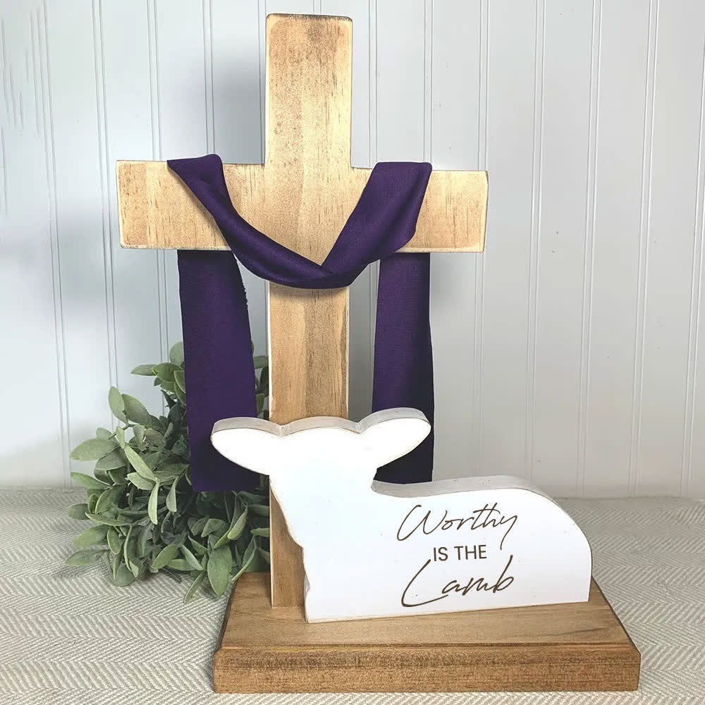 Christianartworkshop He is Risen Easter Tiered Tray Decor: A Joyful Celebration of Faith