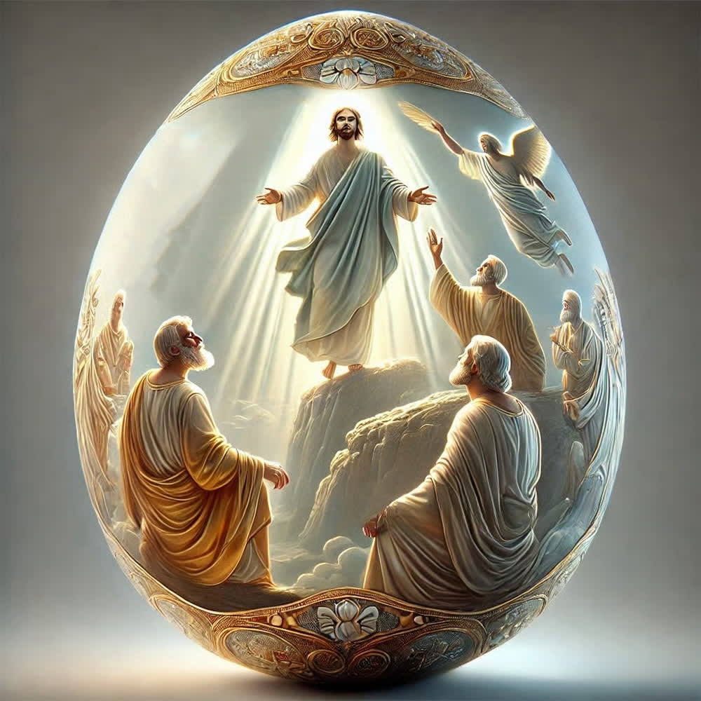 Christianartworkshop Elegant Easter Egg Art: A Stunning Tribute to the Ascension