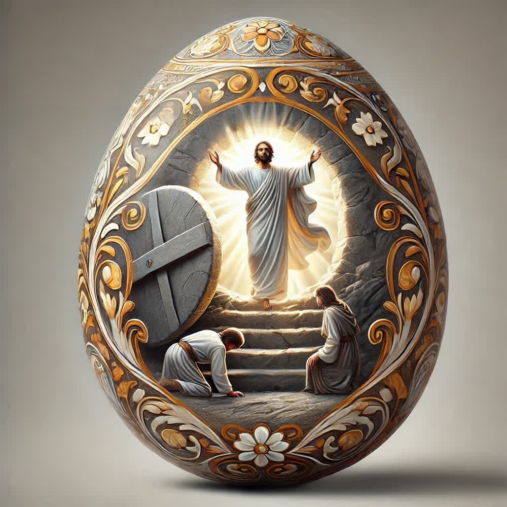 Christianartworkshop Sacred Easter Egg: The Glorious Moment of Jesus' Resurrection