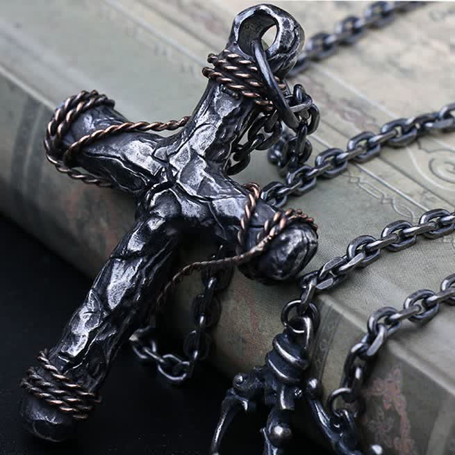 Christianartworkshop Exquisite 925 Silver Delicate Style Crucifix & Anchor Pendant Necklace