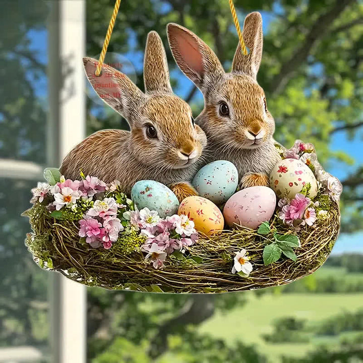 Christianartworkshop Hop Into Easter Joy: Adorable Bunny Nest Hanging Ornaments