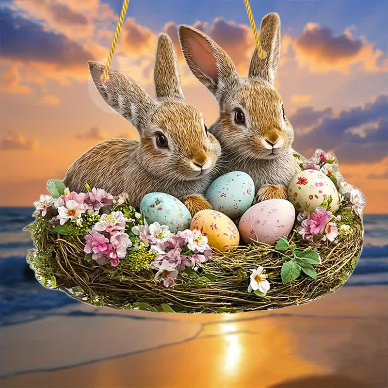 Christianartworkshop Hop Into Easter Joy: Adorable Bunny Nest Hanging Ornaments