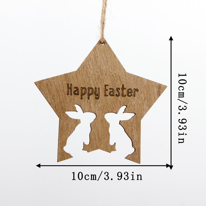 Christianartworkshop Rustic Easter Star: Bunny Silhouette Hanging Ornament