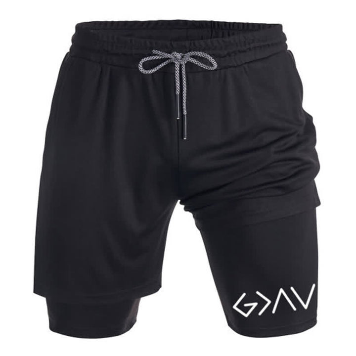 Christianartworkshop Geometric Logo Stylish Black Athletic Shorts