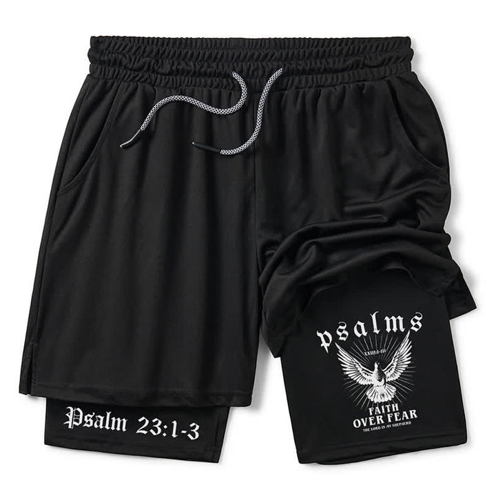 Christianartworkshop Faith Over Fear Black Inspirational Shorts