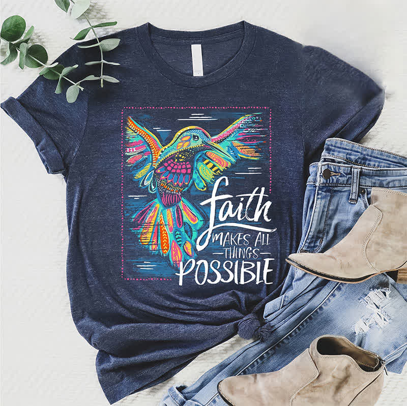 Christianartworkshop Faith's Flight: Vibrant Hummingbird T-Shirt