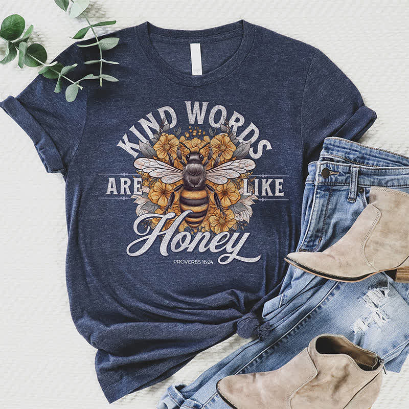 Christianartworkshop Sweet as Honey: Kind Words T-Shirt