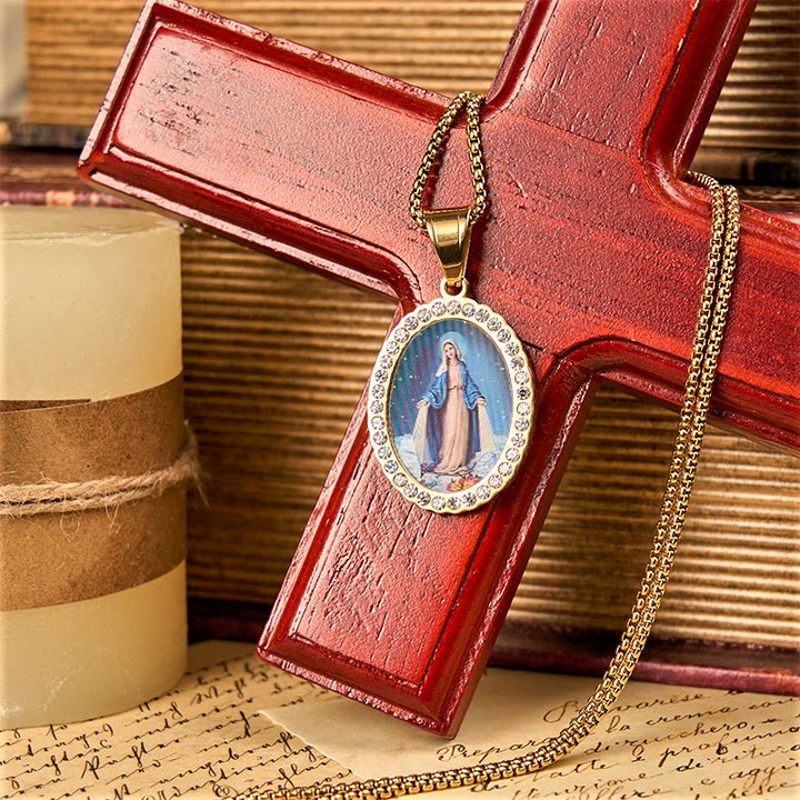 Christianartworkshop Divine Grace with the Miraculous Medal Necklace - A Testament to Faith