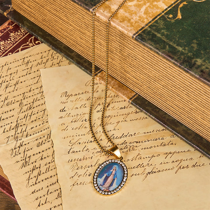 Christianartworkshop Divine Grace with the Miraculous Medal Necklace - A Testament to Faith