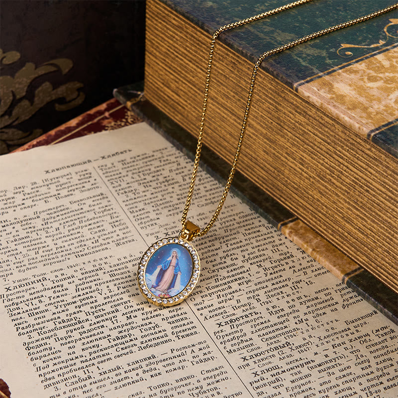 Christianartworkshop Divine Grace with the Miraculous Medal Necklace - A Testament to Faith