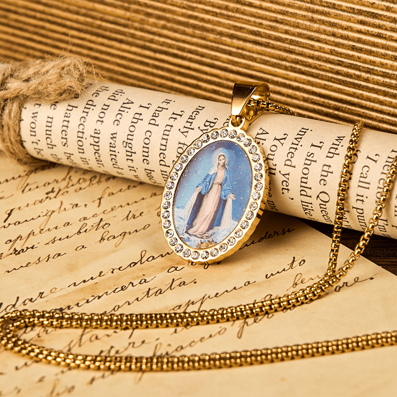 Christianartworkshop Divine Grace with the Miraculous Medal Necklace - A Testament to Faith