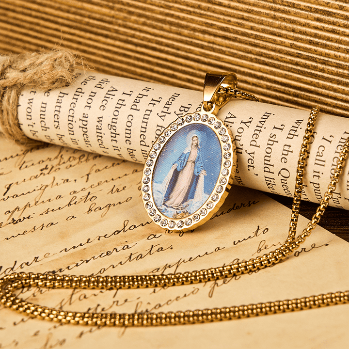 Christianartworkshop Divine Grace with the Miraculous Medal Necklace - A Testament to Faith