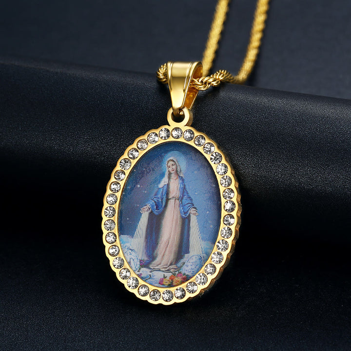 Christianartworkshop Divine Grace with the Miraculous Medal Necklace - A Testament to Faith