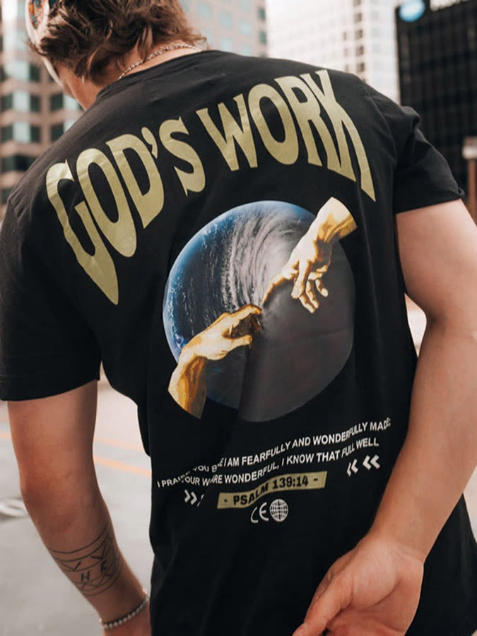 Christianartworkshop God's work.Psalm 139:14 Unisex Cotton T-Shirt