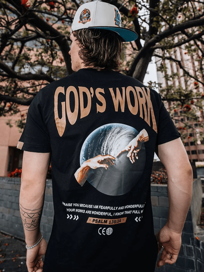 Christianartworkshop God's work.Psalm 139:14 Unisex Cotton T-Shirt