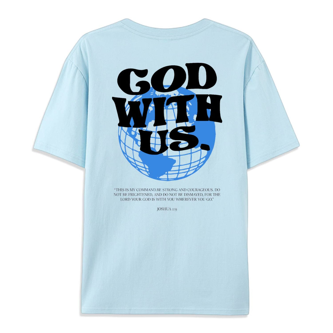 Christianartworkshop God With Us Cotton T-Shirt