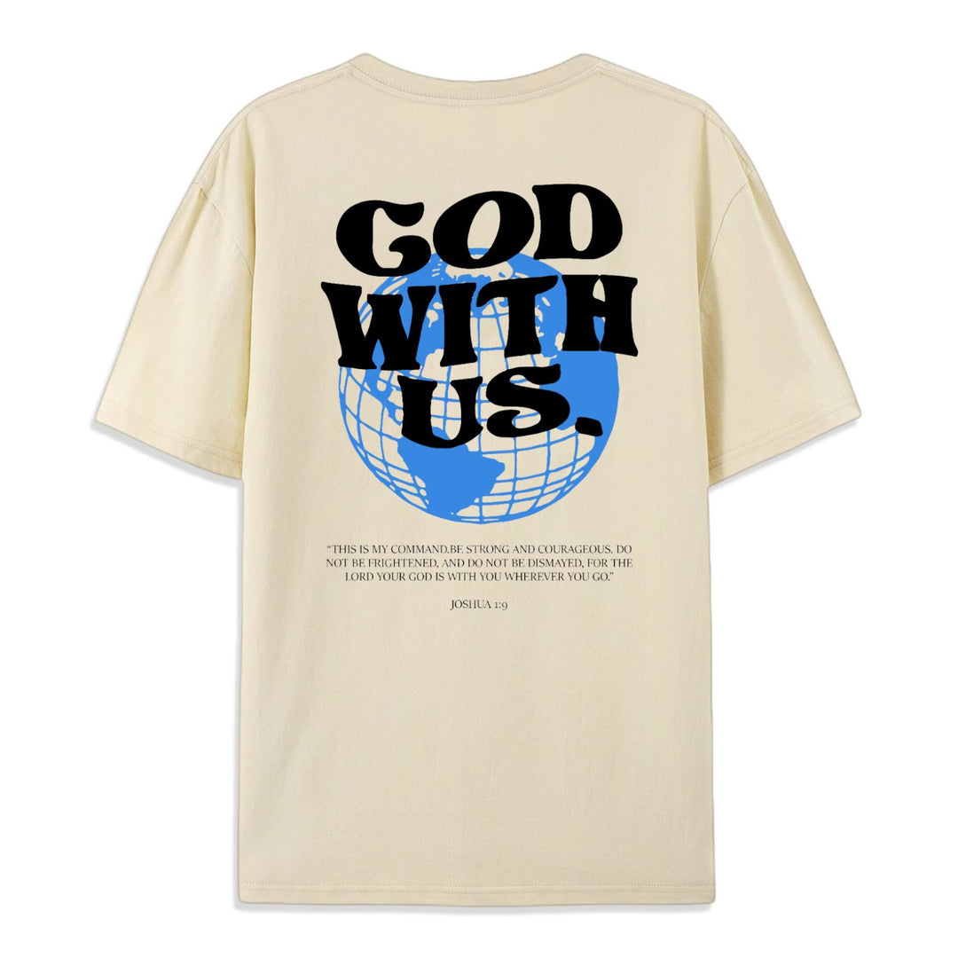 Christianartworkshop God With Us Cotton T-Shirt