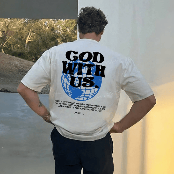 Christianartworkshop God With Us Cotton T-Shirt