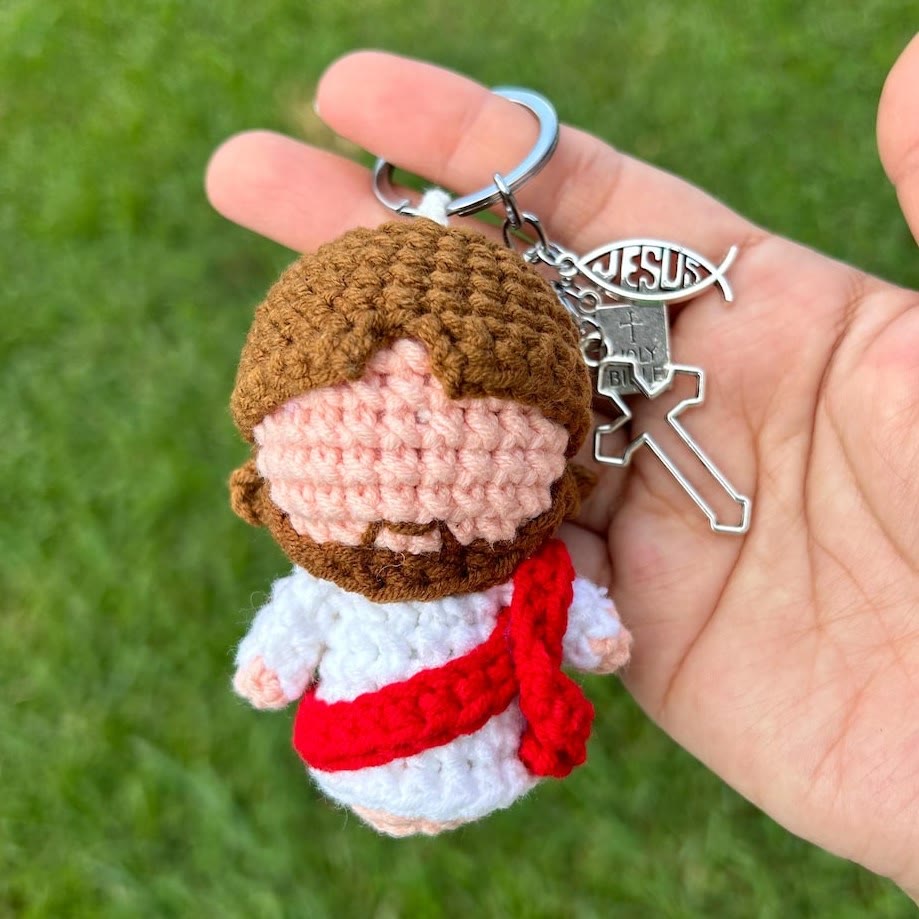 Christianartworkshop Jesus Crochet Keychain/Pendant - A Beautiful Reminder of Christ's Love