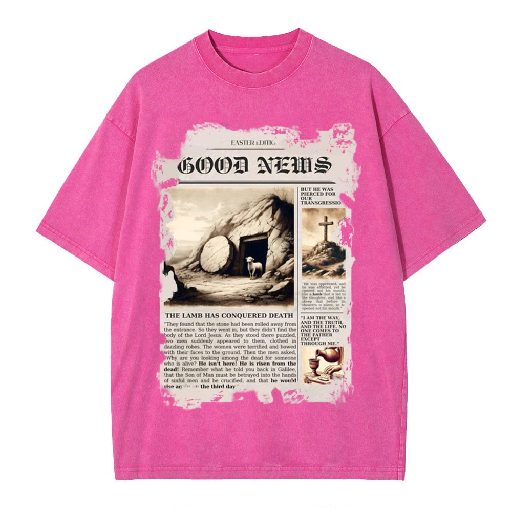 Christianartworkshop Good News Christian Washed T-Shirt