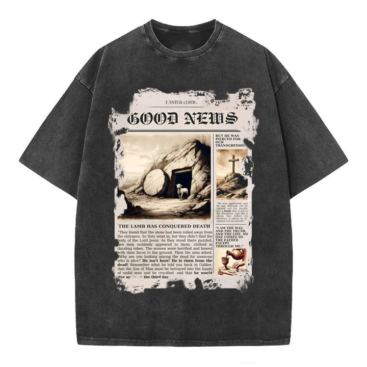 Christianartworkshop Good News Christian Washed T-Shirt